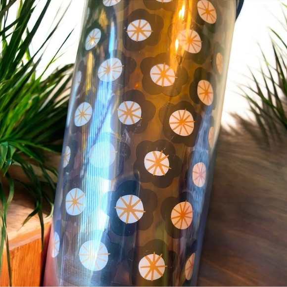 STARBUCKS 24oz Tumbler - Blue Stylized Flowers w/ Straw - Picture 4 of 11